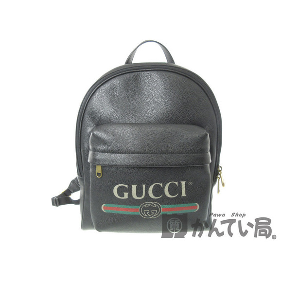 Gucci Handbags - Gucci Backpack Leather Black GG Logo
